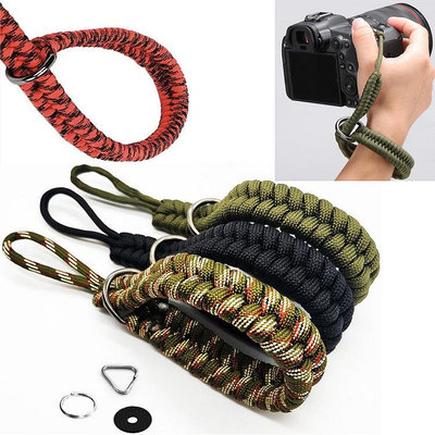 快速出貨 跨境熱賣相機腕帶便攜式環扣手腕帶傘繩編織手鏈適用于佳能索尼機