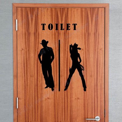 峰格壁貼〈廁所標誌 /P065L〉L尺寸賣場   WC 營業場所標示 防水貼紙    男女洗手間標誌 restroom