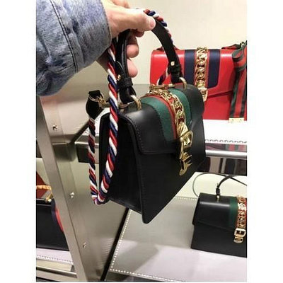 GUCCI Sylvie leather mini bag 2017 新款 NANO 黑色 20CM