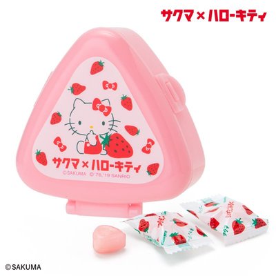 41+現貨不必等 有糖果 日本製  Y拍最低價 正版授權 三角飯團盒裝 空盒價 KITTY 美樂蒂 草莓糖 數量有限