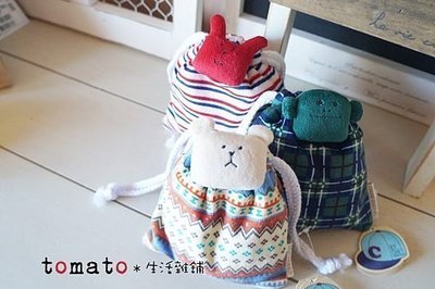 ˙ＴＯＭＡＴＯ生活雜鋪˙日本進口雜貨BOY CRAFTHOLIC男孩系列猴子兔子熊束口袋收納袋(特價)