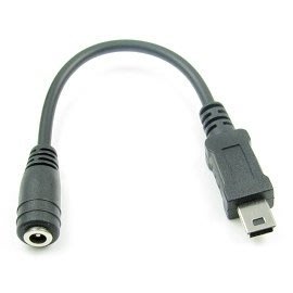 汽車音響外接電源線Mini USB 5p-DC3.5x11mm 母 充電轉接線10公分適用汽車/行動電源/行車記錄器
