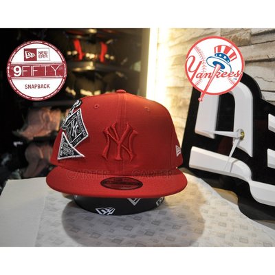【PD帽饰】特價New Era x MLB Yankees Side Patches 9Fifty Snapback 紅色洋基部章帽