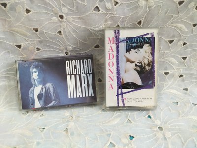 庄腳柑仔店~早期收音機唱片西洋歌曲瑪丹娜86新歌+李察瑪爾克斯錄音帶卡帶2張合拍