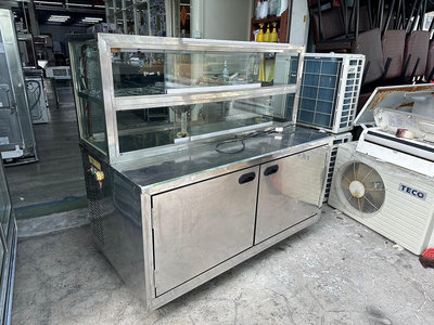 吉田二手傢俱❤5尺卡布里展示工作台冰箱 雙門白鐵工作台冰箱 冷藏 保鮮 商用 餐飲 生魚片 管冷