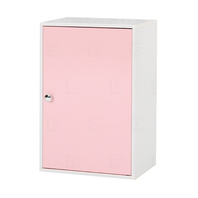 【在地人傢俱】20 環保塑鋼系列-粉紅白色單門1.4x2.2尺資料櫃/置物櫃/書櫃/收納櫃~深40 GT204-19