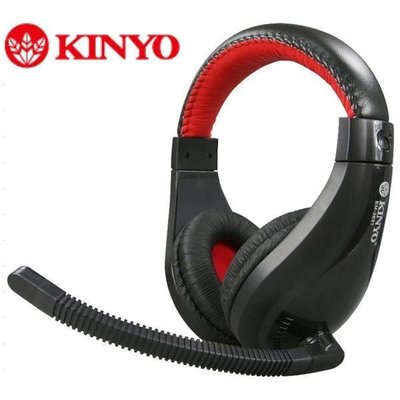 @淡水無國界@ KINYO 耐嘉 EM-3631 耳機 麥克風 立體聲 耳麥 全罩 紅黑色 質感佳 重低音