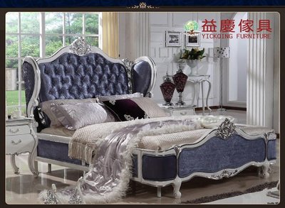 【大熊傢俱】花語 Z2 新古典 雙人床 歐式傢俱 古典家具 6尺 床台 銀箔 雕花 床架 奢華