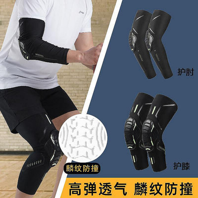 護膝 護腰 運動籃球護膝男款專業膝蓋蜂窩防撞運動長款護肘護腿套打籃球護具裝備