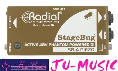 造韻樂器音響- JU-MUSIC - StageBug SB-4 DI 48V幻象供電 無須電池『公司貨，免運費』