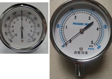 微壓錶正負壓錶聯成錶微壓計微壓表壓力表過壓保護壓力錶直立式聯成計low presure gauges kpa mmaq