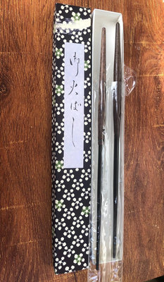 日本回流御火箸、火筷子 未使用、帶原包裝盒子背后收藏
