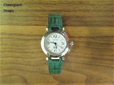 卡地亞自動錶鱷魚皮手工錶帶訂製 Cartier Automatic 38mm crocodile watch strap
