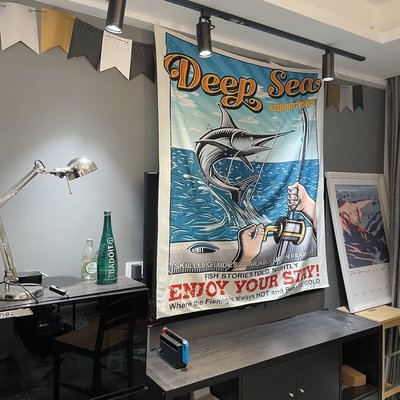 【MOMO嚴選】 Deep Sea 戶外裝飾 露營個性  釣魚 海釣 掛布 背景布