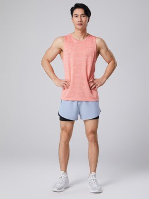健身衣服男跑步運動套裝速干背心籃球短褲馬拉松田徑訓練晨跑夏季