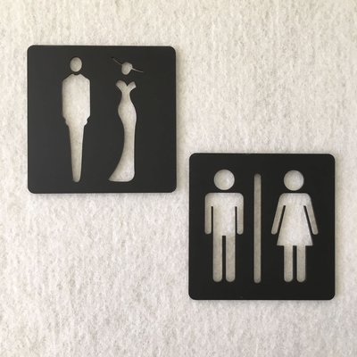 簡約設計 壓克力男女廁所 洗手間標示牌 指示牌 辦公大樓 商業空間