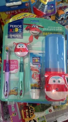 韓國進口偶像學園 SUPER WING超級飛俠 TOBOT機器戰士兒童牙刷組~牙膏小朋友超愛牙刷~現貨 送禮自用皆宜
