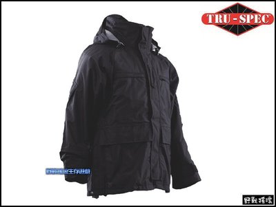 【野戰搖滾-生存遊戲】美國 TRU-SPEC 執法者防水風衣~含保暖內裡【黑色】大衣勤務風衣防寒外套雨衣