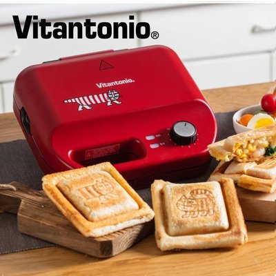 免運/可刷卡/附發票【Vitantonio】小V多功能計時鬆餅機 熱情紅貓咪 VWH-50B-LS