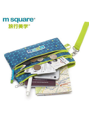 零錢包 m square旅行便攜旅游證件護照包三層拉鏈袋卡包手拿零錢包手機包