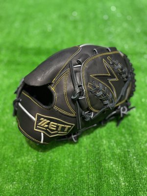 棒球世界ZETT A級硬式牛皮 棒壘球手套11.5吋 投手特殊檔特價  本壘版標黑色