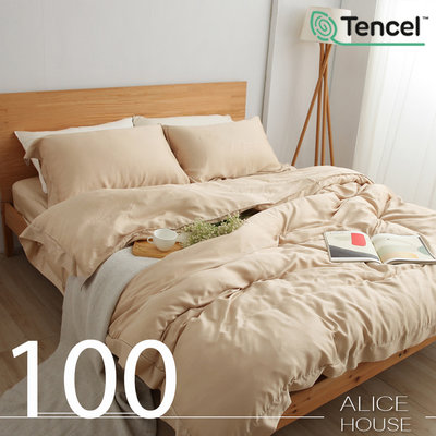 【淺間茶】ALICE愛利斯-特大~100支100%萊賽爾純天絲TENCEL~兩用被薄床包組