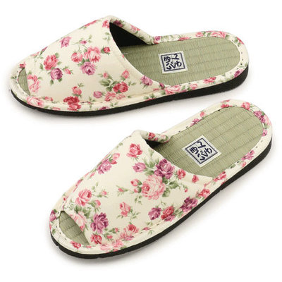 ~~凡爾賽生活精品~~全新日本進口玫瑰花榻榻米造型室內拖鞋~日本製