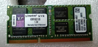 良品 雙面 金士頓 kingston DDR3 8GB 筆電 RAM 原廠終保 自取