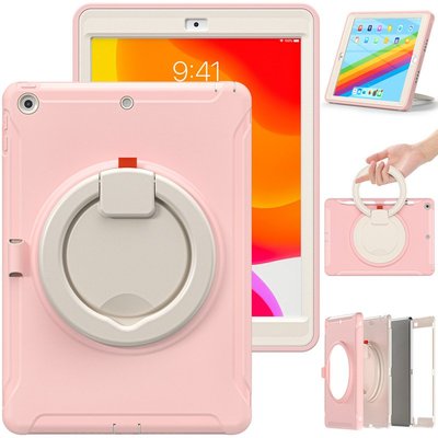 GMO 2免運Apple蘋果iPad Pro 11吋2018膚感雙層內硬外軟含筆槽手提 粉色旋轉支架保護殼套