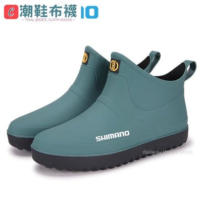 新款 Shimano 冬季防水釣魚鞋男士戶外防滑登山鞋 Shaxi 釣魚雨靴花園工作鞋-潮鞋布襪