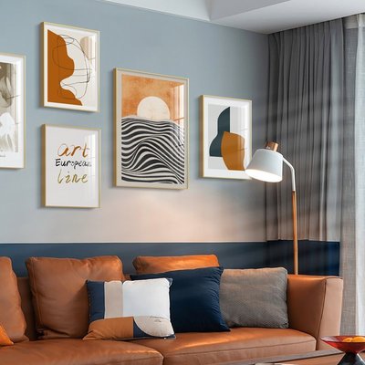 特賣-客廳裝飾畫沙發背景墻輕奢掛畫北歐現代簡約高檔大氣抽象藝術壁畫