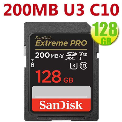 SanDisk SDXC 128GB 128G【200MB/s】SD EXTREME PRO U3 V30 DSDXXD-128G 記憶卡