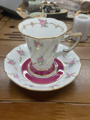 z日本hoya豪雅收藏系列 玫瑰螺旋杯型咖啡杯.濃縮咖啡杯
