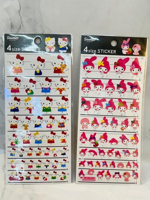 逢甲 爆米花 全新 特價 正版 日本製 三麗鷗 4size 貼紙 系列 凱蒂貓 美樂蒂 KITTY KT 單售