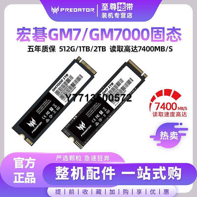 宏碁掠奪者GM7000 GM7 1T 2T 4TB PCIe4.0M.2固態硬碟桌機電腦SSD