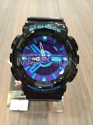 【IMPRESSION】Casio G-shock GA-110HC 1A GA 110 黑紫藍 雙顯 指針 潮流
