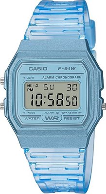 CASIO 卡西歐 半透明果凍錶 學生錶/當兵 F-91WS-2 電子錶 附台灣卡西歐保卡才是公司貨【時間光廊】