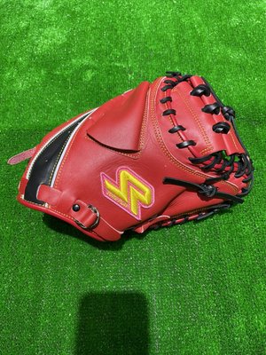 棒球世界 全新SurePlay全牛皮棒球用捕手手套 特價紅色慎系列