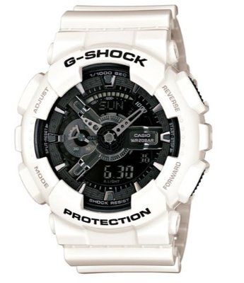 【萬錶行】CASIO G-SHOCK 多層次重機概念雙顯錶 GA-110GW-7A