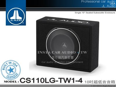 音仕達汽車音響 台北 台中 JL AUDIO【CS110LG-TW1-4】10吋超薄重低音喇叭 重低音喇叭 4歐姆.