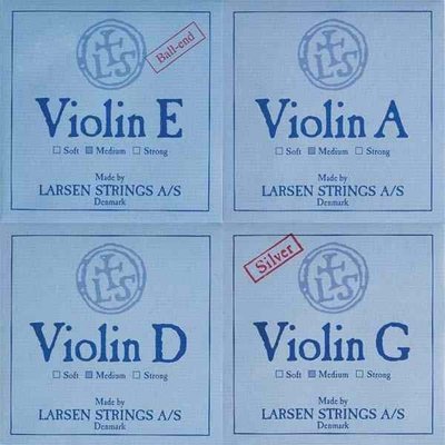 小叮噹的店- 小提琴弦 (整套) 丹麥 Larsen Original Medium 淺藍 5525