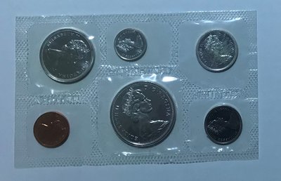 加拿大早期套幣  1965原裝密封膠袋   80%含銀量哀悼伊莉莎白女皇辭世(1926-2022)