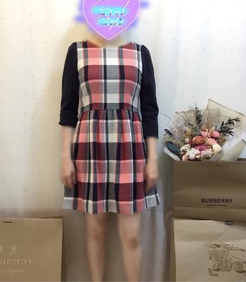 BURBERRY BLUE LABEL格紋羊毛洋裝/5888降價超甜3888