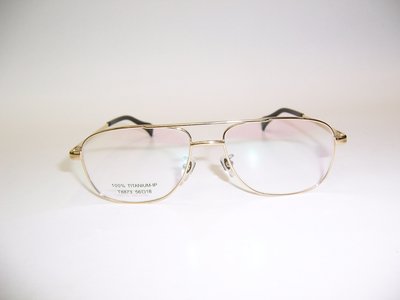 光寶眼鏡城(台南) 純鈦IP光學眼鏡*雙槓方款 T8873/C1 金色