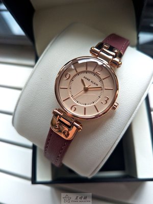 Anne Klein手錶時尚精品錶款，編號:AN00022,粉紅色錶面深粉紅色牛皮錶帶款