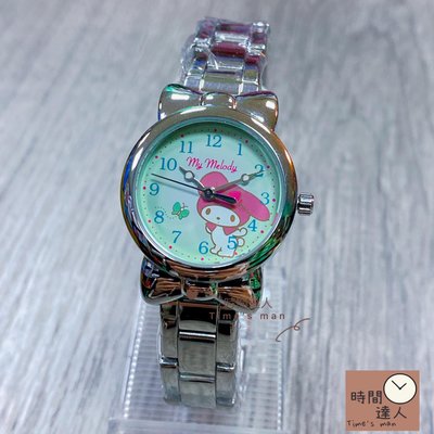 [時間達人]Ｍy Melody 美樂蒂 手錶 可愛蝴蝶結造型腕錶-綠x鋼帶 三麗鷗公司原廠授權 保證原廠公司貨KT050