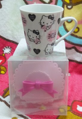 日版﹝Sanrio Original﹞※Hello Kitty凱蒂貓※二件式【+矽膠杯蓋造型】陶瓷馬克杯組
