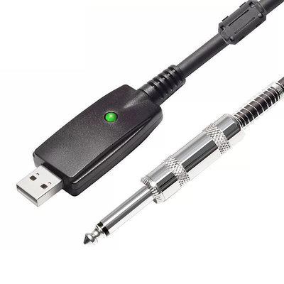 山雀USB轉卡儂母6.5大二芯電腦3m電子吉他克話筒錄音功能連接線XLR轉雙6.35音源直接輸入