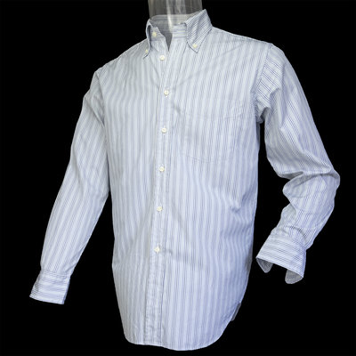 美國品牌Stanley Blacker藍色細條紋長袖襯衫 日本製