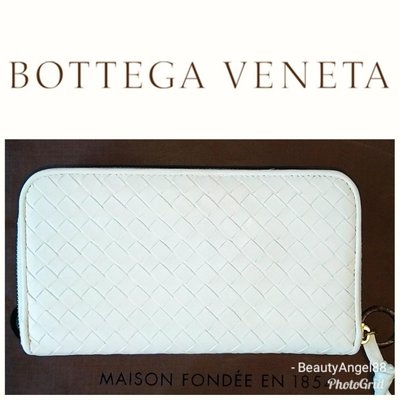 新 Bottega Veneta 小羊皮 二折 長夾 BV編織皮夾 拉鏈零錢袋$768 一元起標